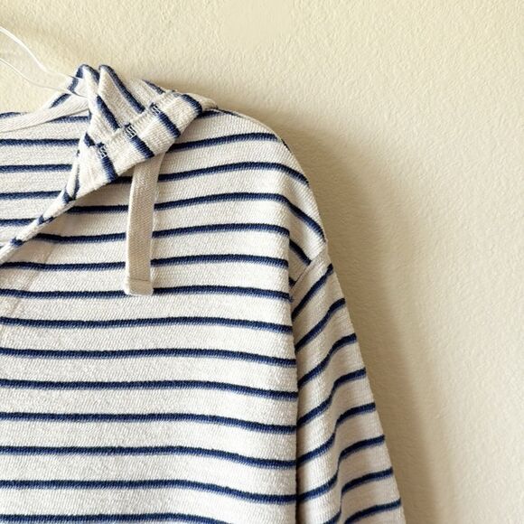 Marine Layer Koa Cream and Blue Striped Coastal Hoodie - Picture 4 of 10